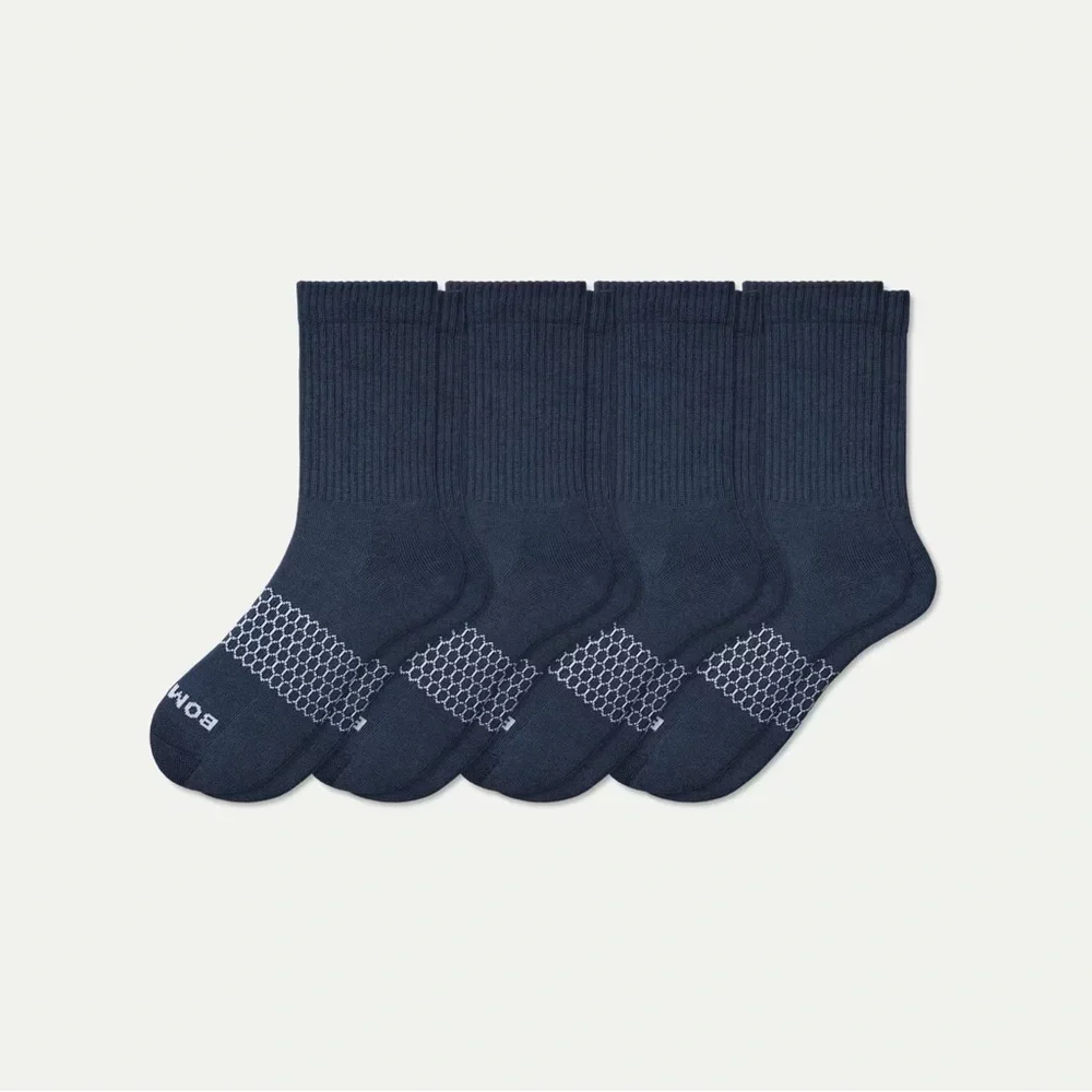 Women 4pk Bombas Sm Solids Gray/Navy Half-Calf Cushioned Sock Pack (Size 4-7.5) - Picture 7 of 9